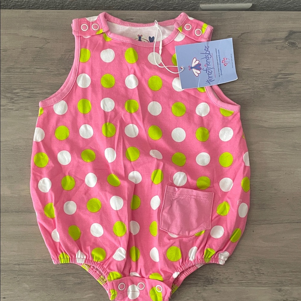 Pink and White Polka Dot Bodysuit